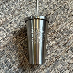 Starbucks Limited Edition 16oz Stainless Steel Tumbler with Lid and Straw
